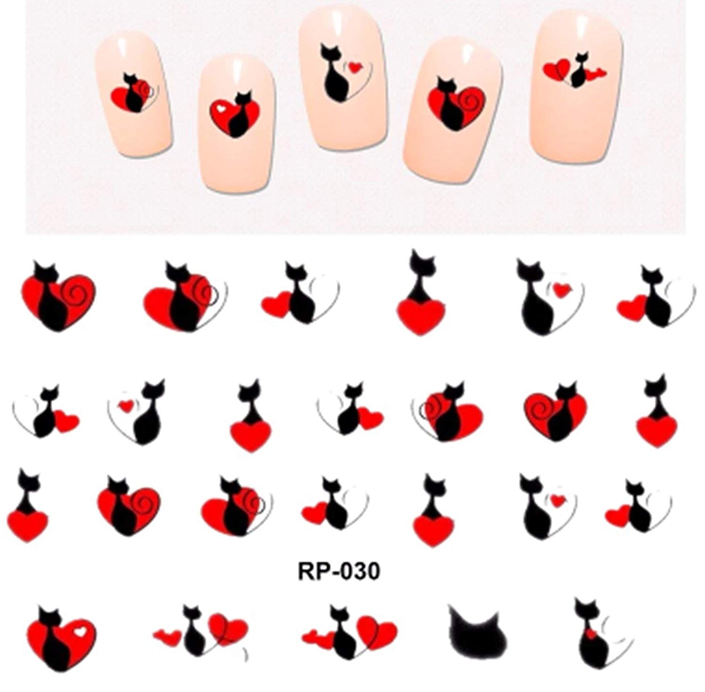 Cats in Love Nail Decals