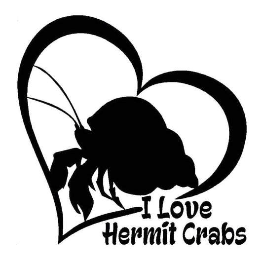 I LOVE HERMIT CRABS Vinyl Decal Sticker